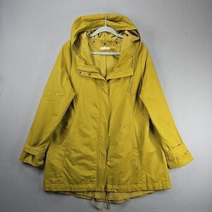 Eileen Fisher Cotton Nylon Jacket Womens Size LFull Zip Hooded